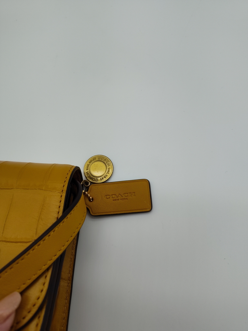 COACH Mini Brynn Crossbody G2179 C5627 NWOT Croc Embossed Mustard Bag - Picture 10 of 16